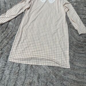 Alison Andrews Lace Collar Houndstooth Dress - Size L